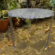 Coffee table T table KARTEL blue-tinted plexiglass design by Patricia Urquiola