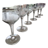 Set of 6 stemmed glasses