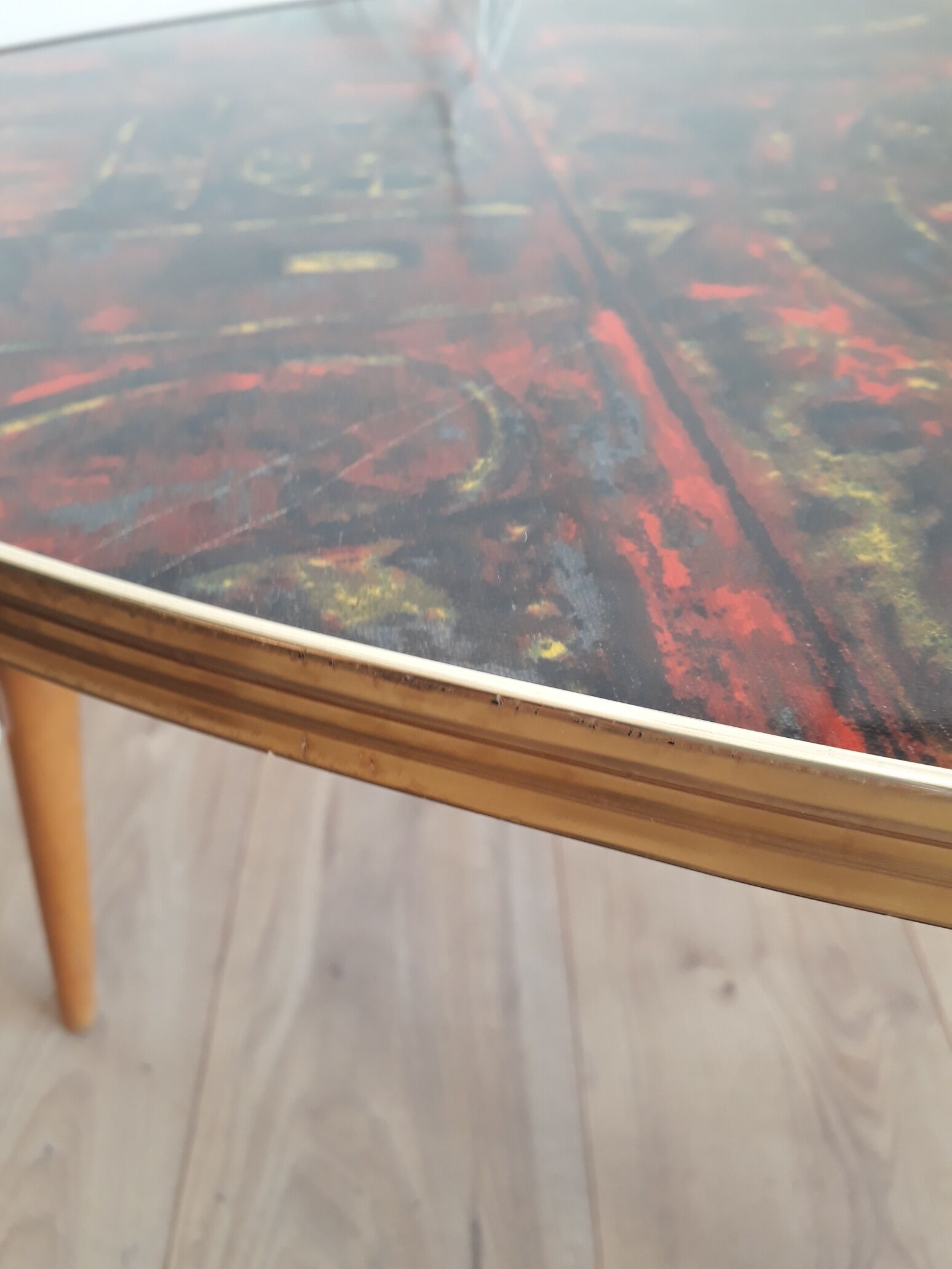 Tripod coffee table, formica tray