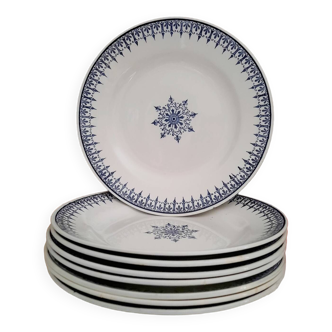 Assiettes plates en faïence terre de fer manufacture Saint-Amand