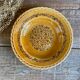 4 vintage amber ceramic soup plates
