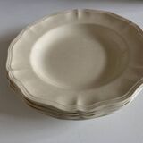 Set of 4 ivory Sarreguemines plates with gadroons