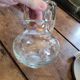 Engraved glass jug with floral decoration – 75 cl – mid 20th century