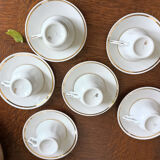 6 Yugoslav porcelain coffee cups - FP Zaječar - white and gilding
