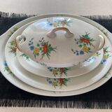 2 plats de service et 1 saucière en porcelaine ancienne de Limoges