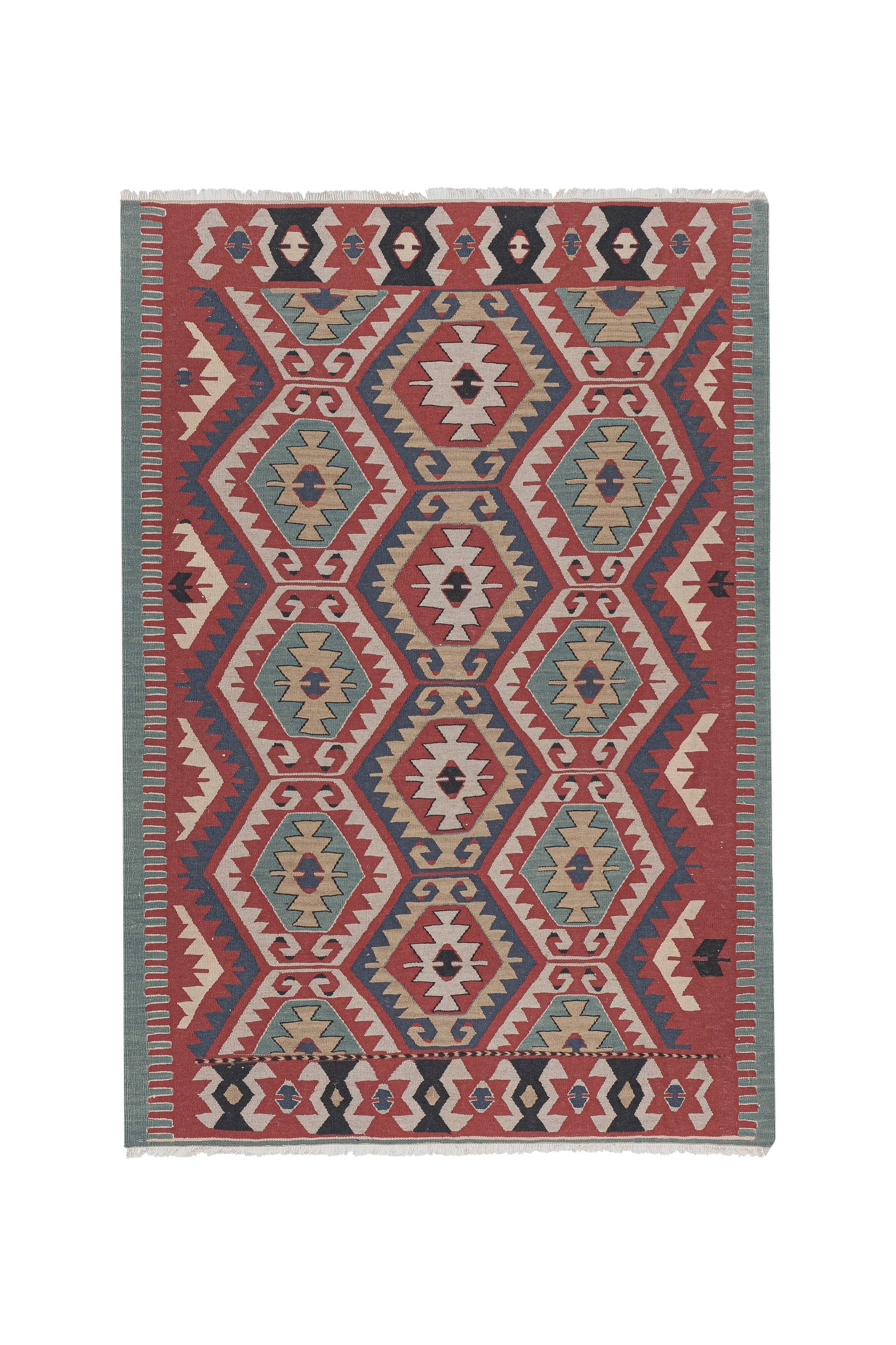 Vintage Turkish rug from Oushak, hand-woven 116x171 cm