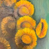Oil on canvas by o tremoureux tournesols XXeme still life