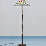 Lampadaire réglable en noyer et laiton des années 1940, Rupert Nikoll Vienne, Autriche, années 1950
