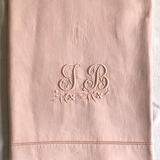 Antique sheet in pure washed linen tinted in morning pink
