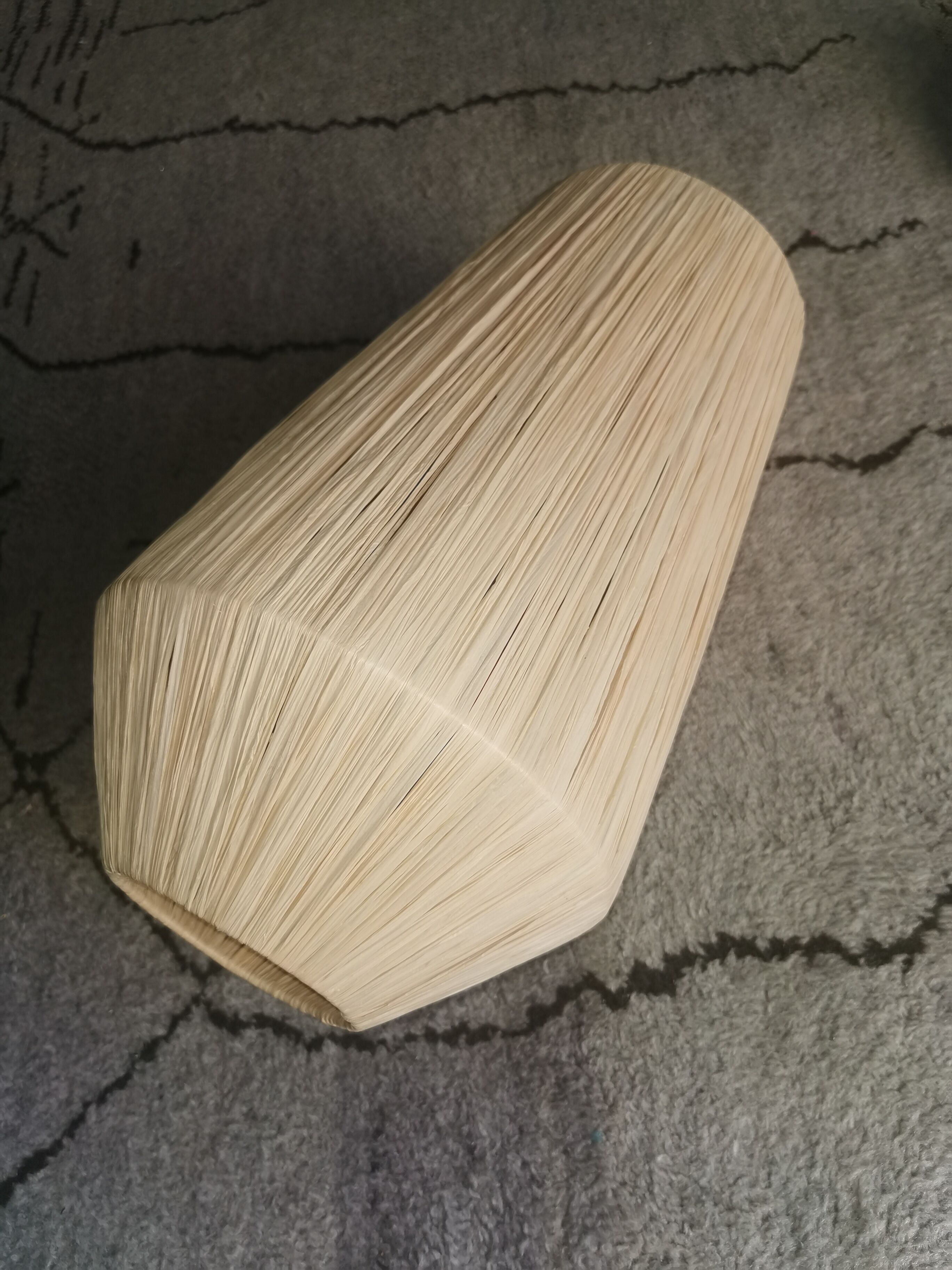 Hanging in natural raffia