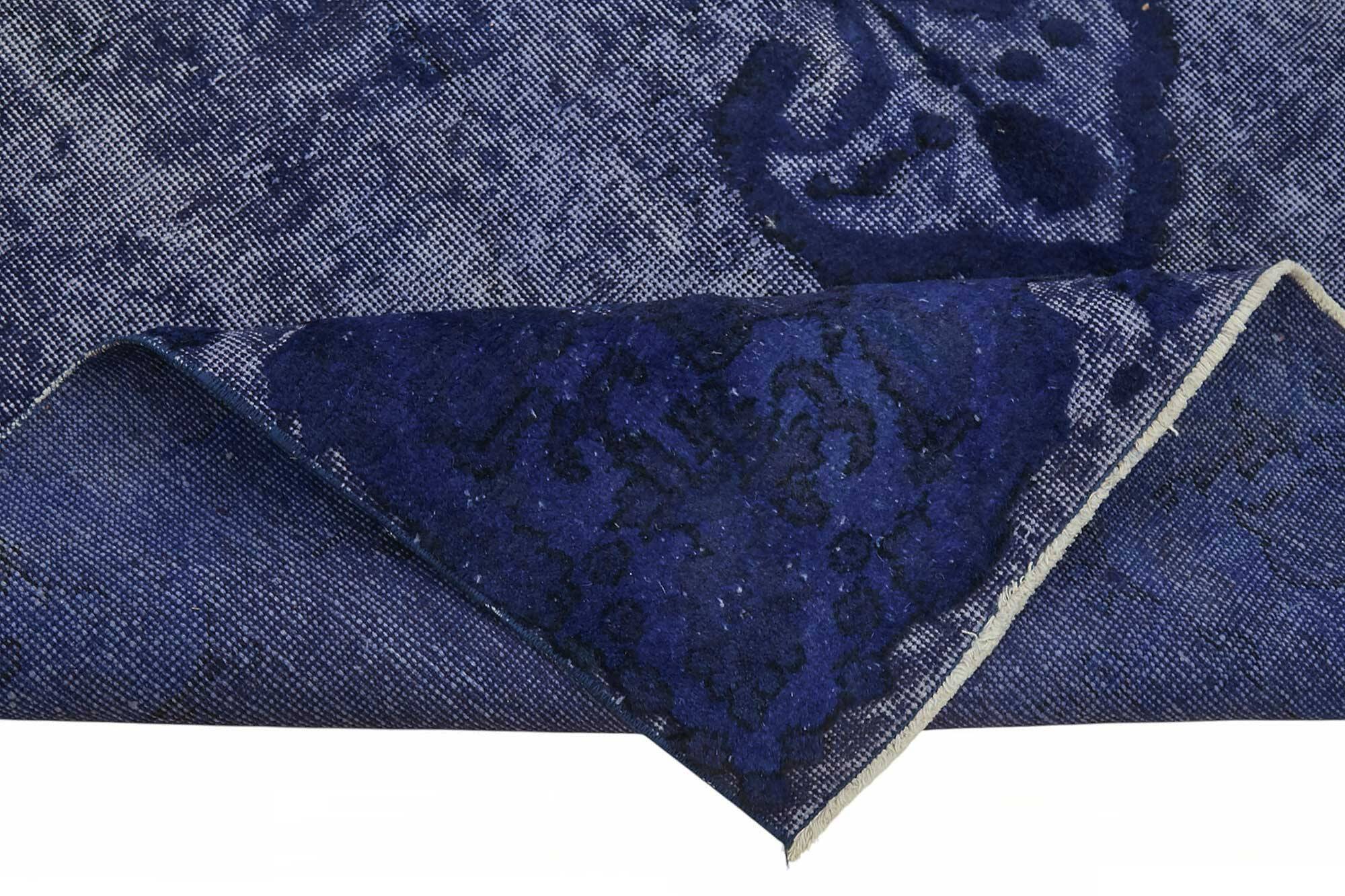 Overdyed Wool Vintage Handmade Carved Rug 174 cm x 297 cm