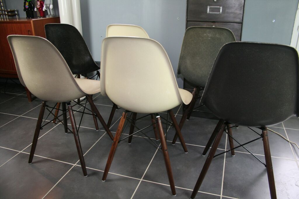 Lot de 6 chaises DSW Eames édition Herman Miller