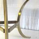 Tripod round coffee table in gilded brass and rosewood – 60s/70s