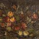 Oil on canvas from the Napoleon III period depicting a still life with flowers