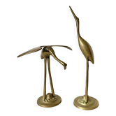 Golden brass birds