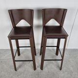 Brazilian leather bar stools, 1980s