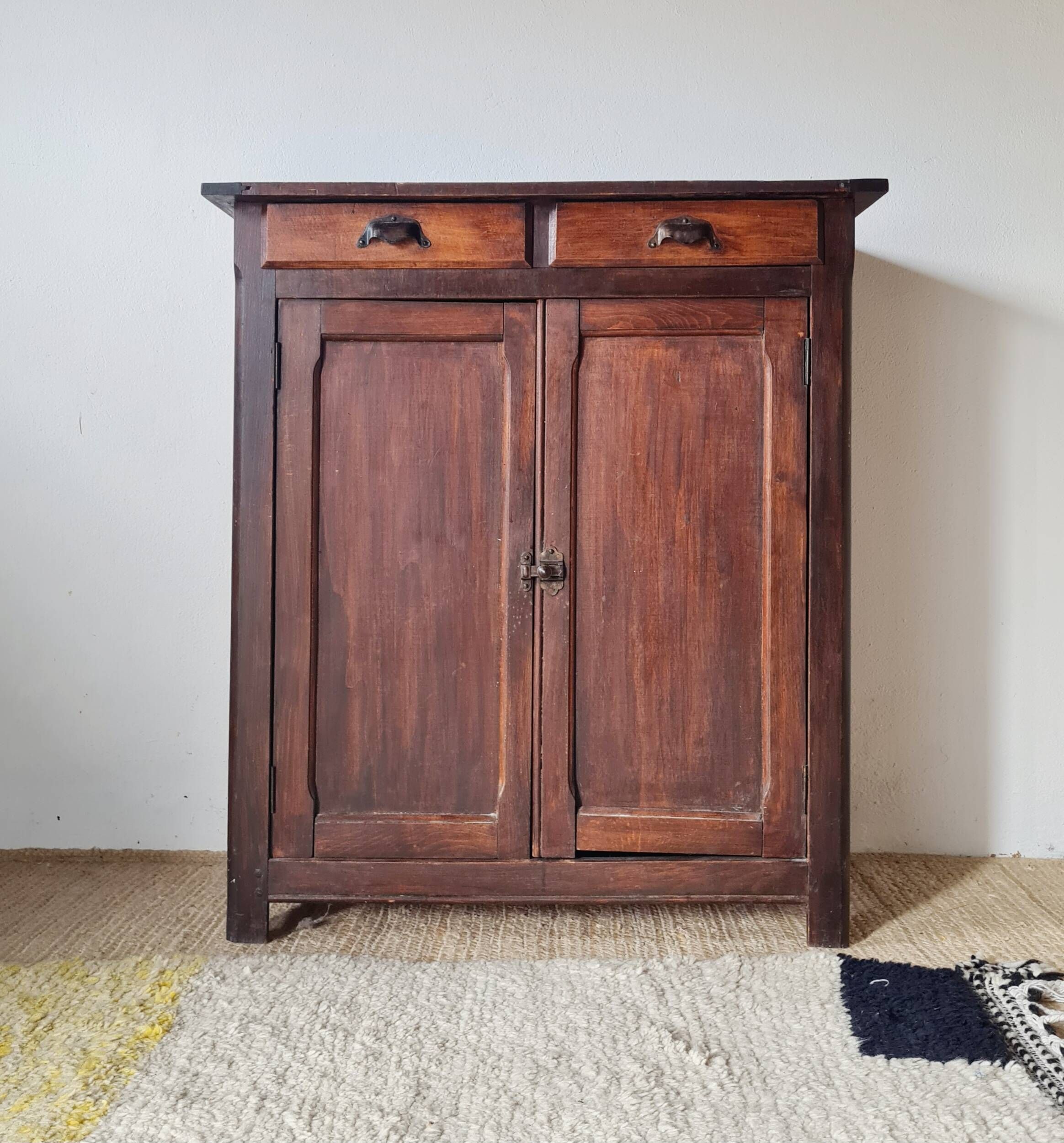 Buffet parisien bois ancien 2 portes panneautées