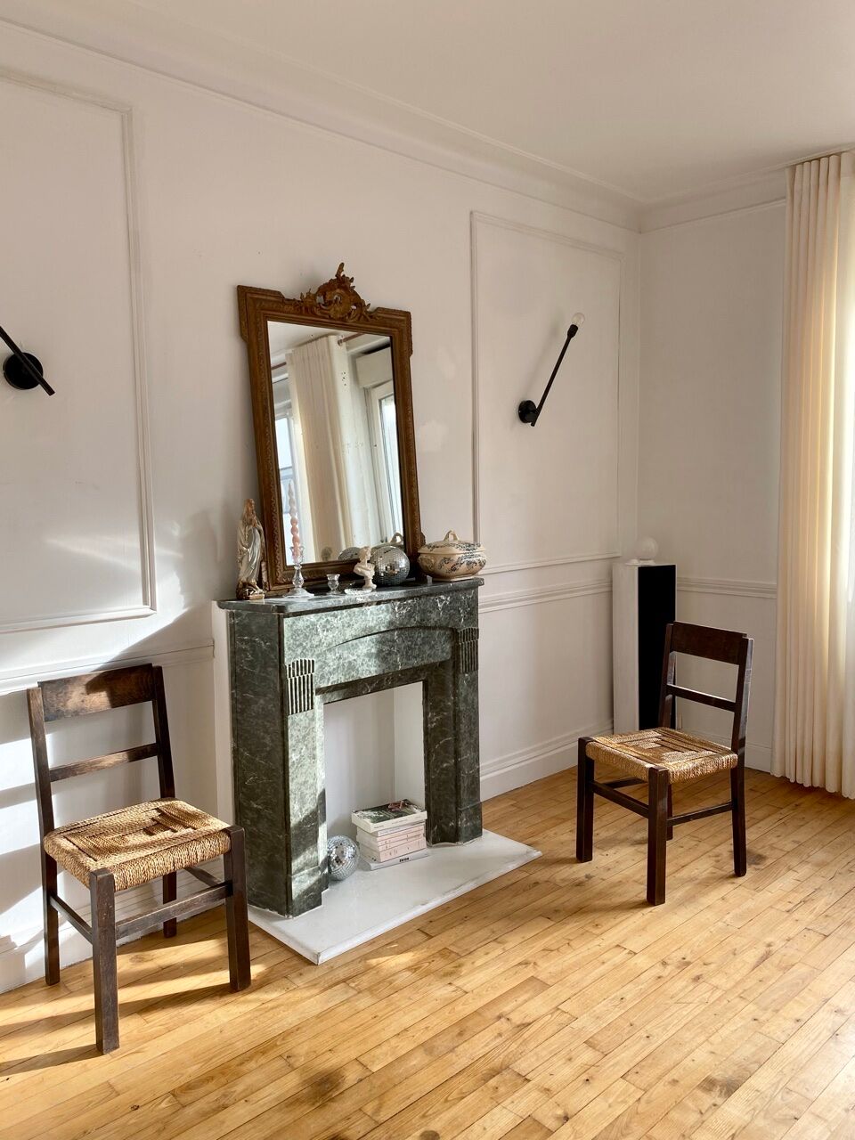 Paire de chaises bois et corde