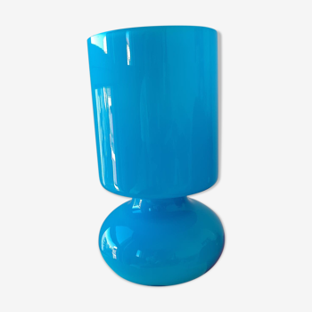 Lampe vintage Ikea Lykta bleu turquoise années 90 en verre