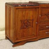 Large sideboard in walnut, black marble