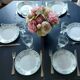 9 Assiettes plates dépareillées Terre de fer tons verts bleus