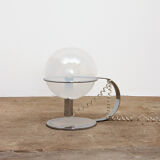 Italian Design table lamp made of chrome with glass, 1960
