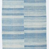 5x9 Blue & Beige Modern Kilim Rug, 147x288Cm