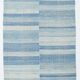 5x9 Blue & Beige Modern Kilim Rug, 147x288Cm