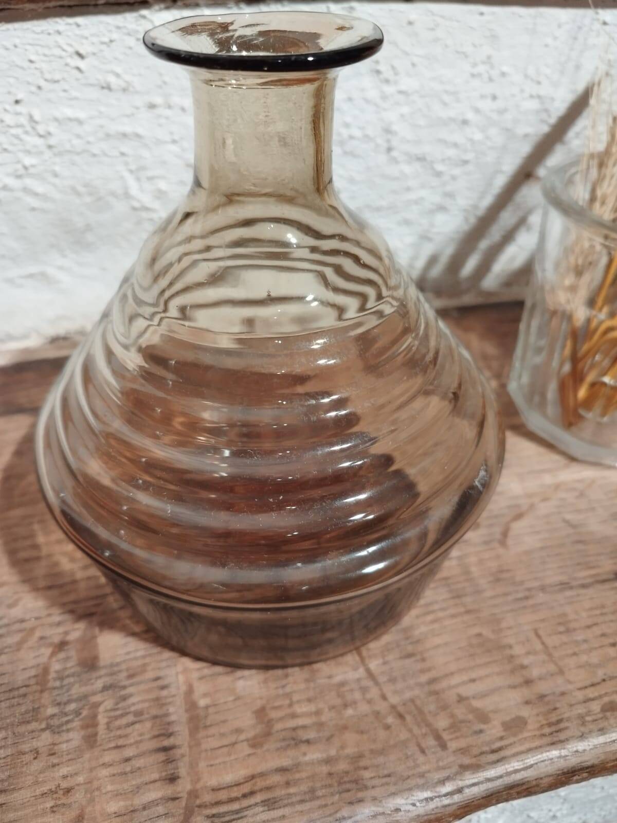 Vintage smoked glass carafe