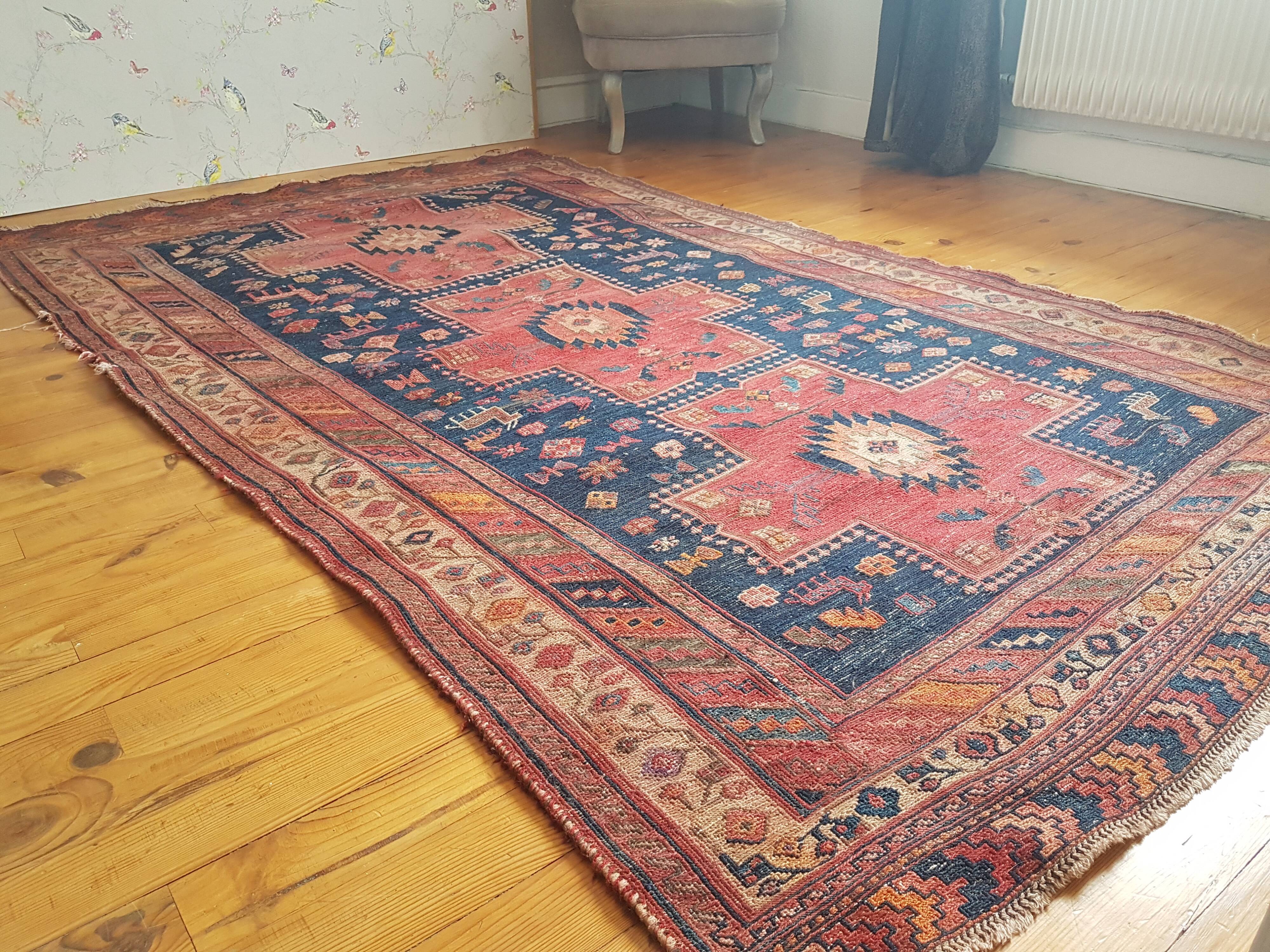 Handmade Persian Kilim 100% wool, 142x258cm
