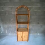 Vintage rattan bookcase 70s