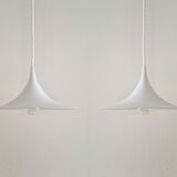 Set of 2 white "Micro" Semi pendant lamps by Claus Bonderup & Torsten Thorup for Lyfa