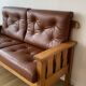 Banquette vintage en chêne massif