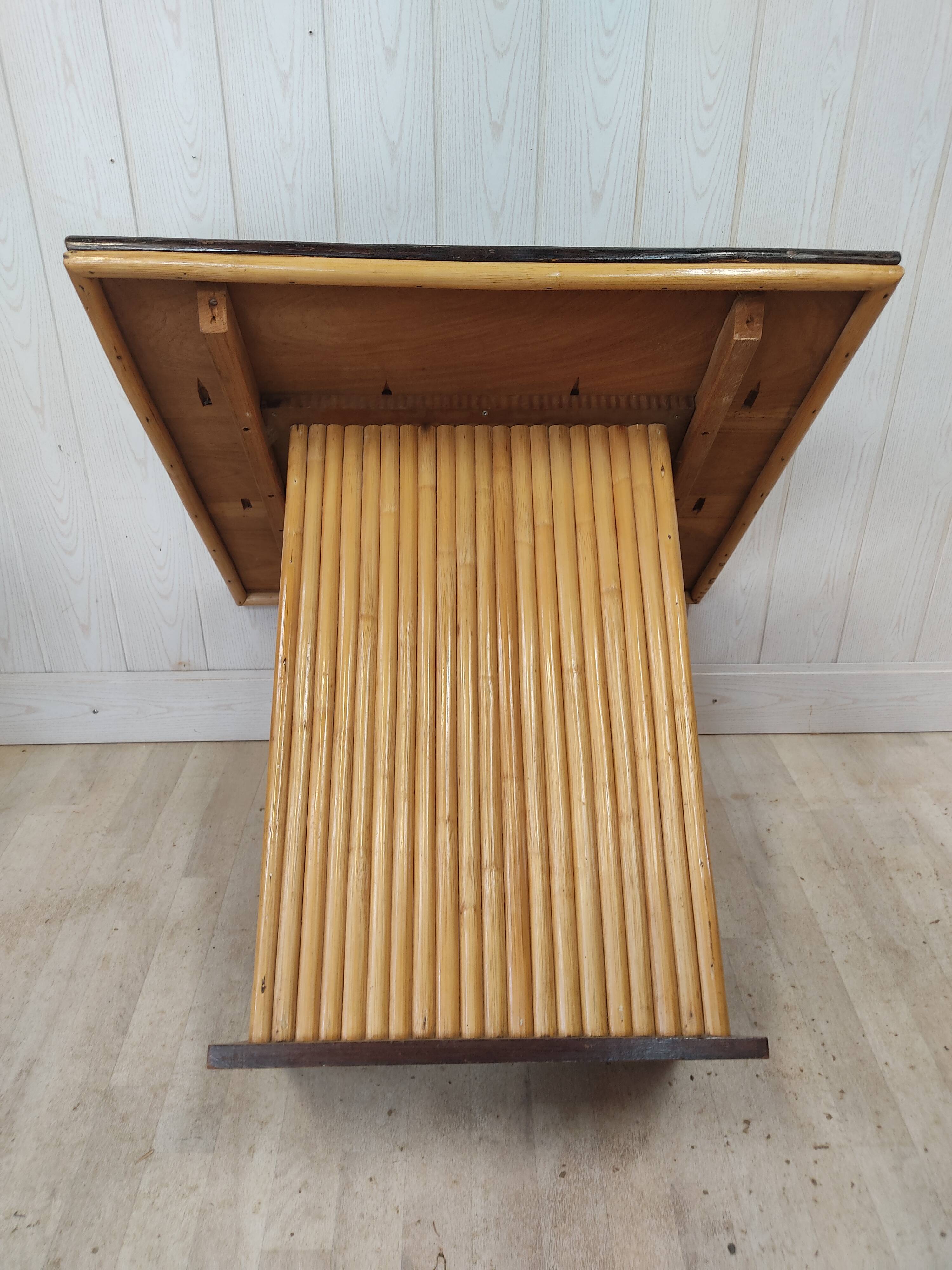 Vintage bamboo and solid wood bistro table