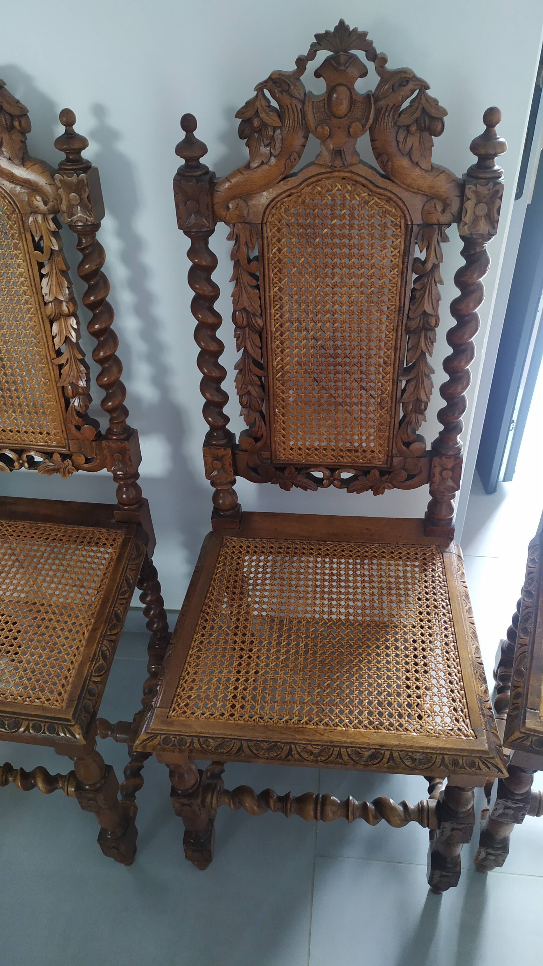 Four Henri II style chairs, from the years 1850-1900