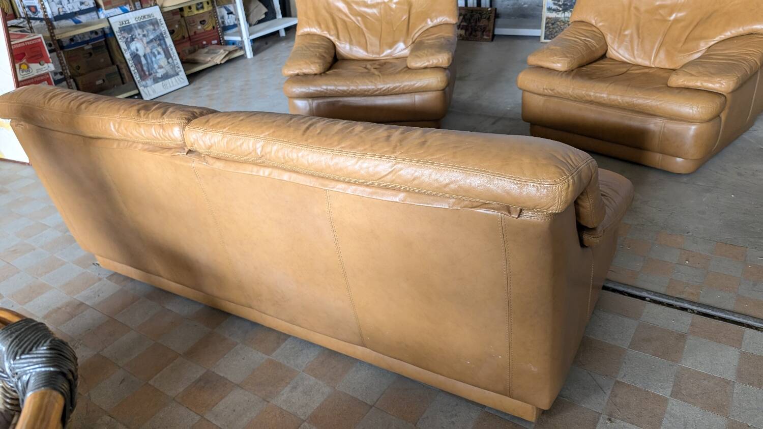 Designer leather sofa
