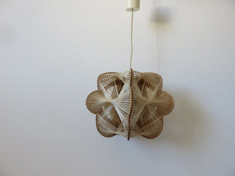 Scandinavian suspension wire and wood 60s 70s