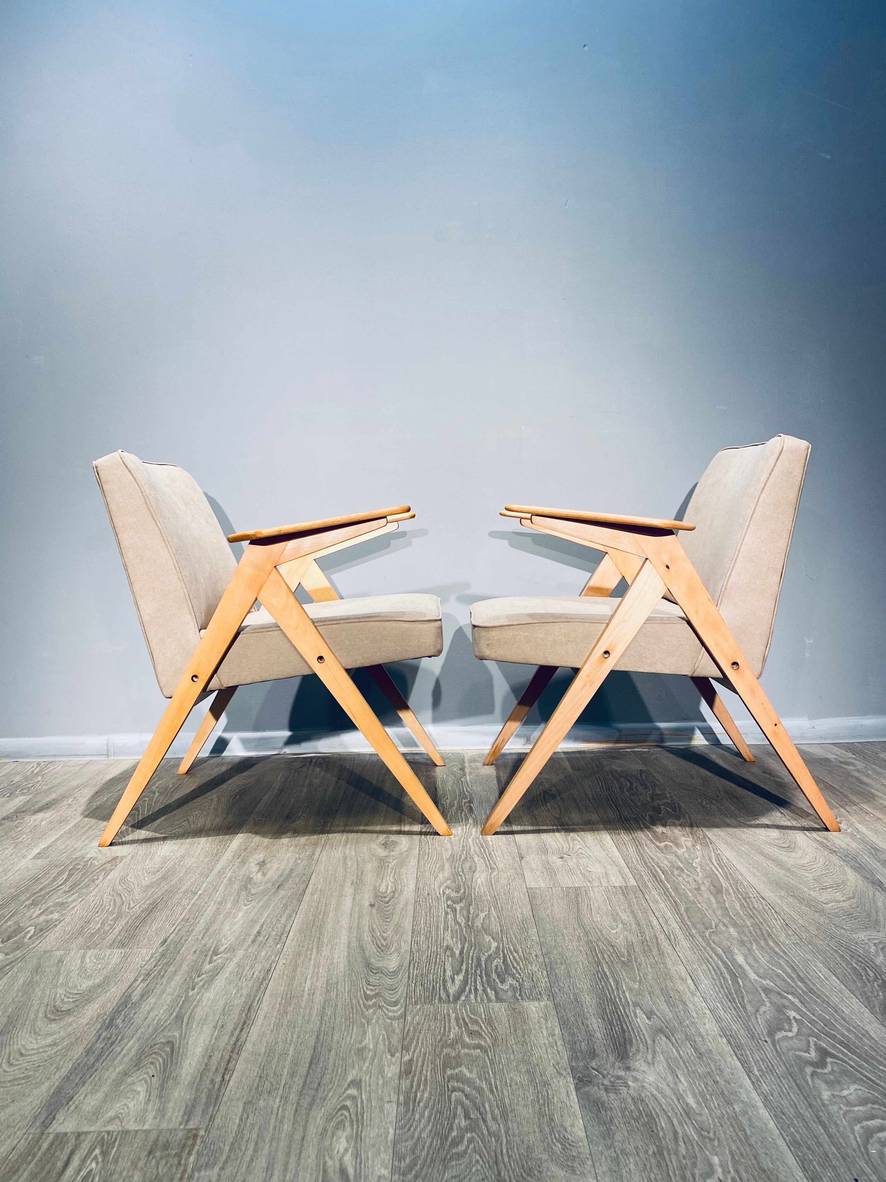 Pair of armchairs "Bunny" Proj. Józef Chierowski "Bunny" 1960'