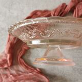 Coupe compotier en verre rose