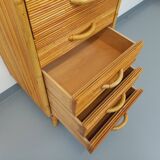 Vintage rattan chest of drawers from the 70s