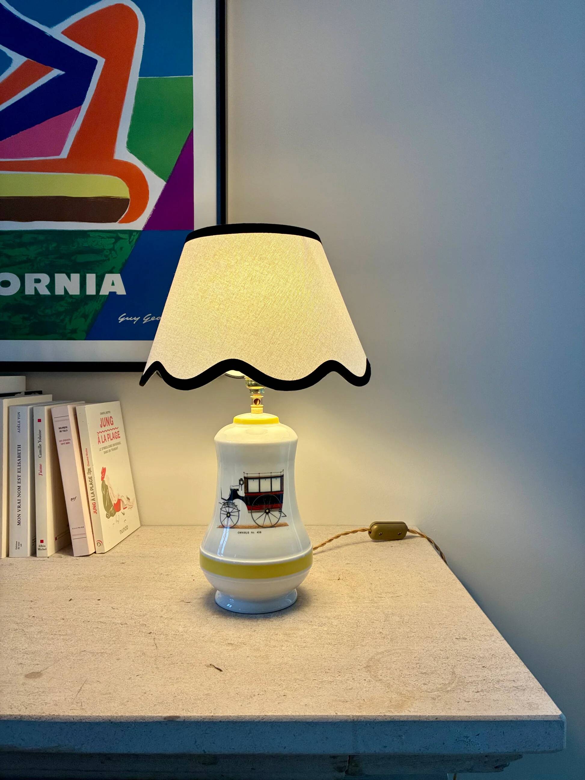 Small "Paris" lamp in porcelain - 1970