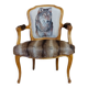 Armchair Louis XV head of wolf