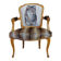 Armchair Louis XV head of wolf