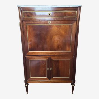 Secretary Louis XVI lacquered mahogany and marble