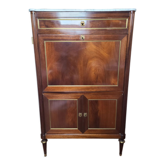 Secretary Louis XVI lacquered mahogany and marble