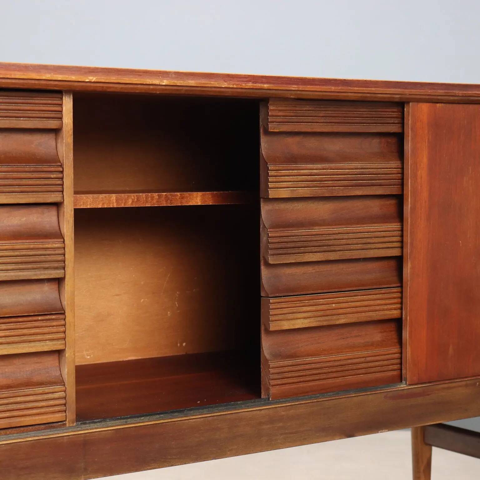 Enfilade vintage plaquée teck, Europe du Nord, années 1960