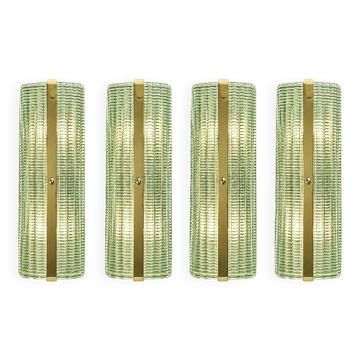 Contemporary Rectangular Murano Glass Wall Sconces With Chrome Finish