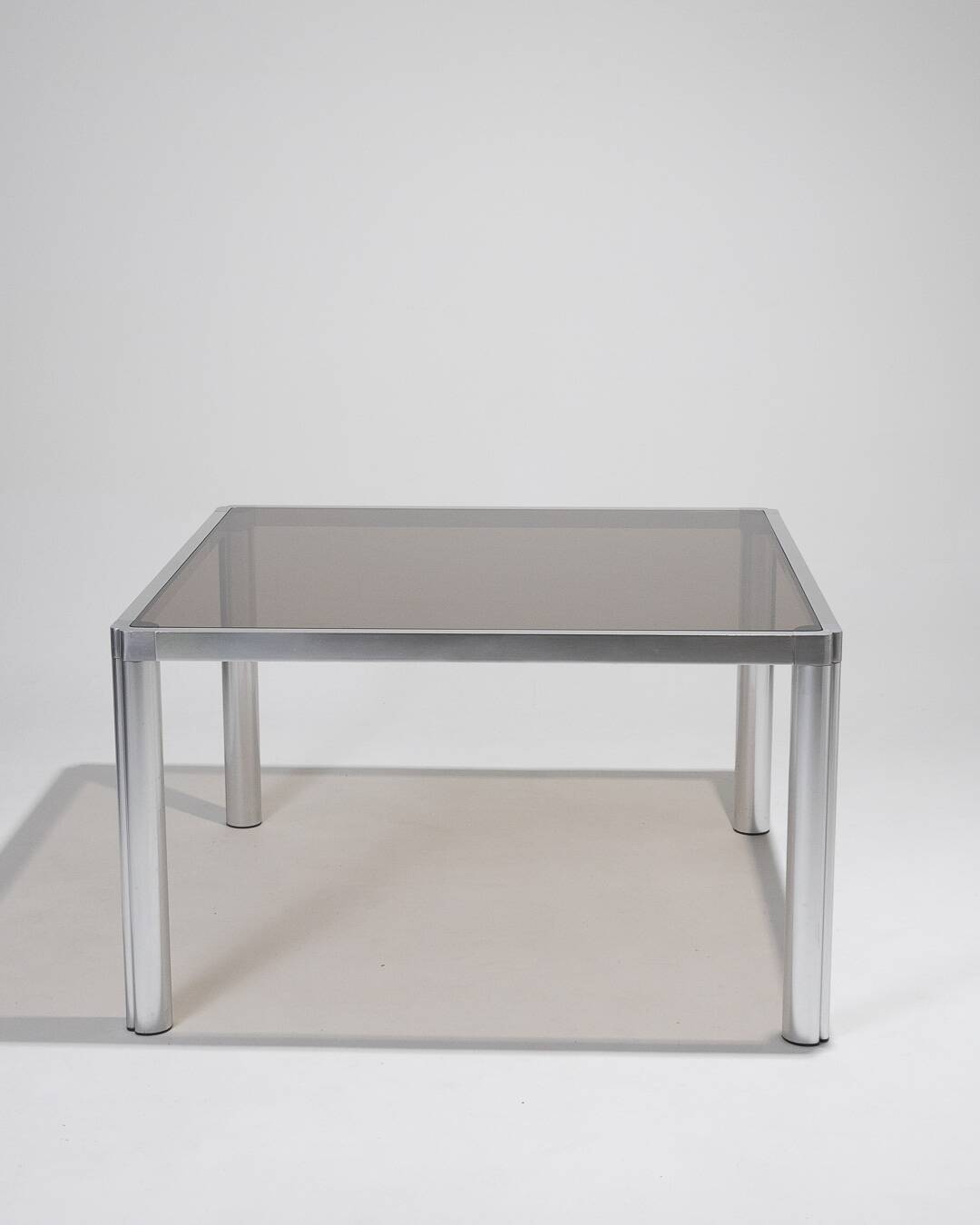 Glass and chrome dining table, 1970s