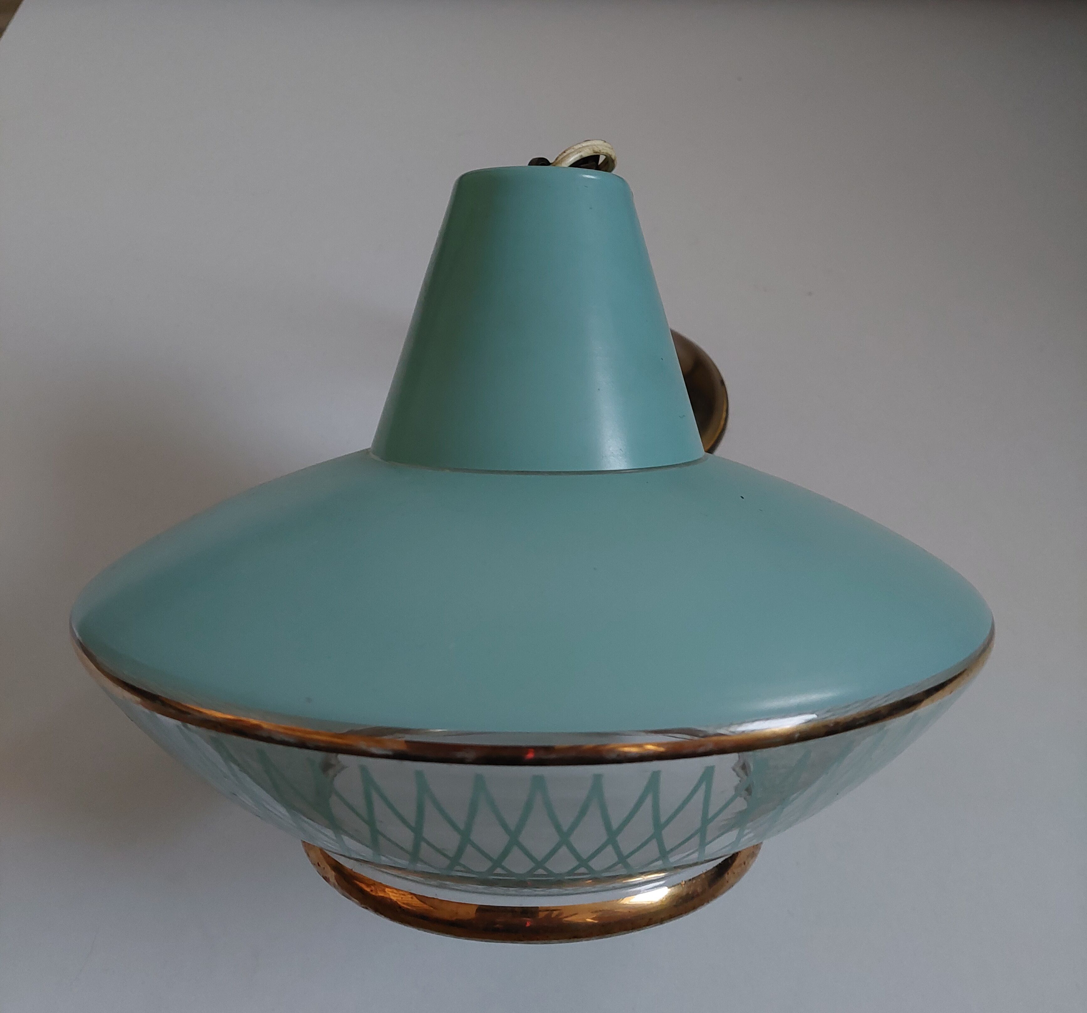 suspension UFO chandelier, ceiling lamp of the space age glass 60s