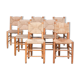 Charlotte Perriand 'Bauche' Model 19 Mid-Century French Rush Dining Chairs